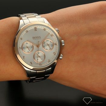 Zegarek damski Hugo Boss z złoto-srebrnej bransolecie. Masywny zegarek damski o numerze ref. 1502564 (5).jpg