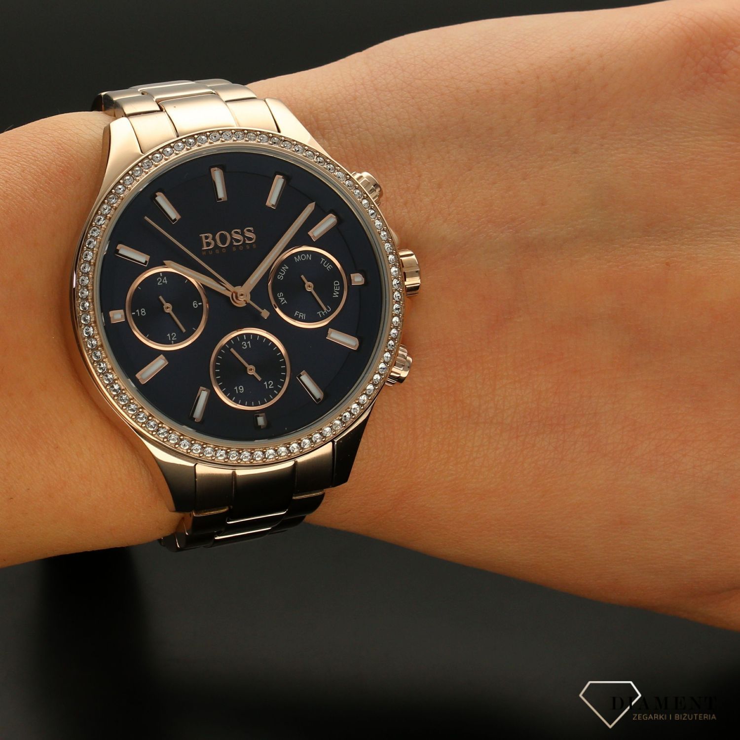 Zegarek damski Hugo Boss na bransolecie Hera 'Jeans Blue' 1502566dsf.jpg