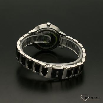 Zegarek damski Hugo Boss 1502569 na stalowej bransolecie z ciemnymi elementami z dodatkami różowegozłota.  (4).jpg