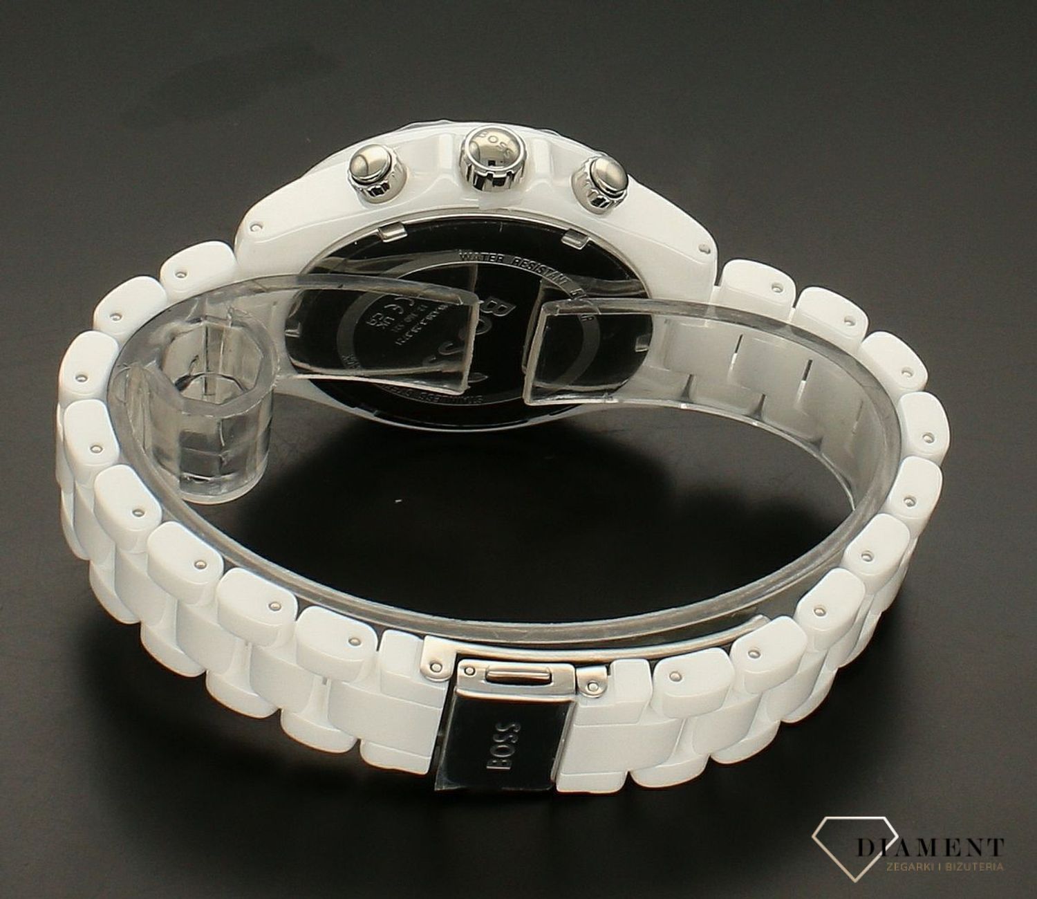 Zegarek damski HUGO BOSS Novia 1502630 Ceramiczny zegarek. Zegarek damski z perłową tarczą. Zegarek damski biały. Zegarek damski Hugo Boss ceramiczny. Zegarek Hugo Boss idealny na prezent dla kobiety..jpg