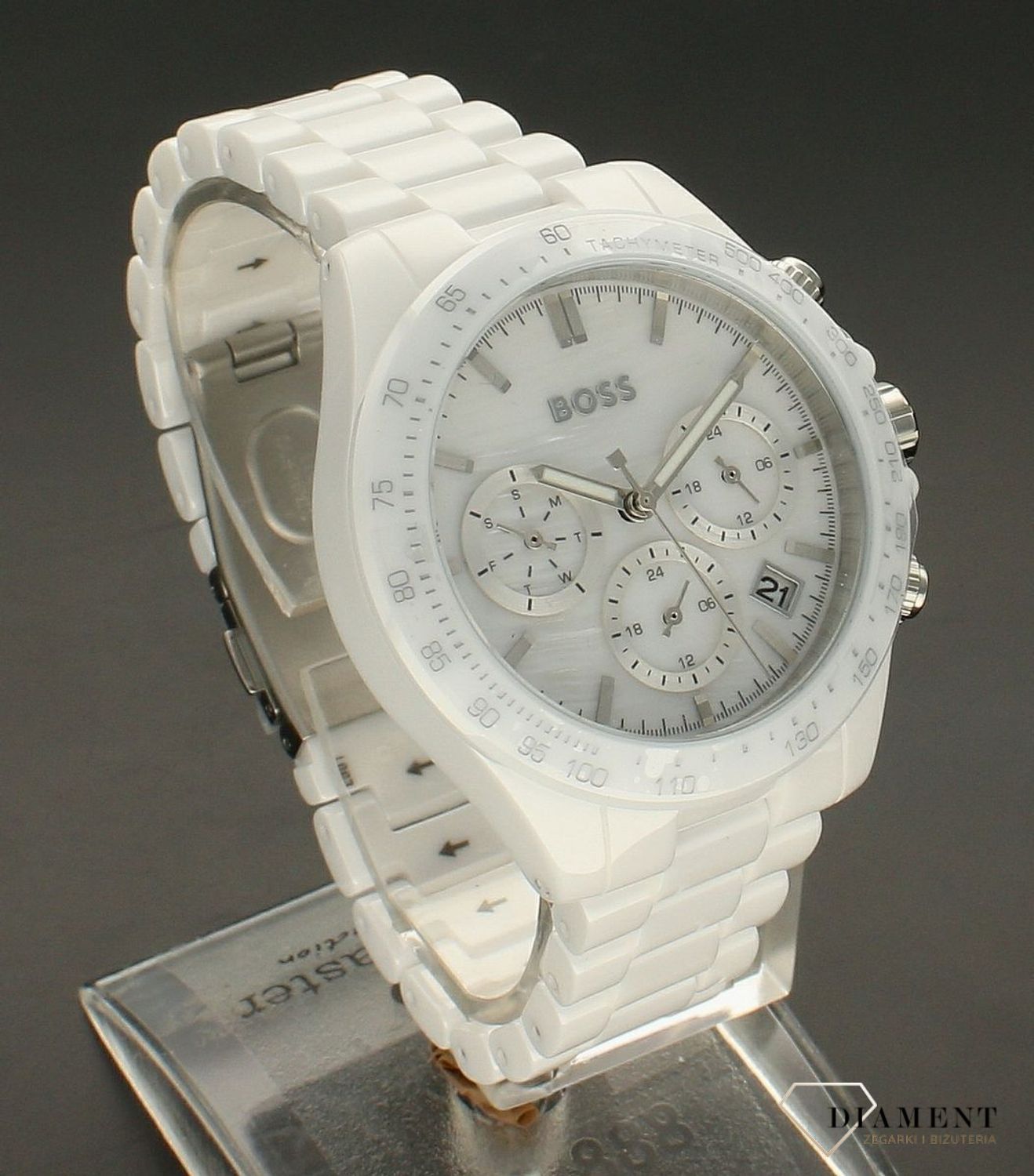 Zegarek damski HUGO BOSS Novia 1502630 Ceramiczny zegarek. Zegarek damski z perłową tarczą. Zegarek damski biały. Zegarek damski Hugo Boss ceramiczny. Zegarek Hugo Boss idealny na prezent dla kobiety..jpg