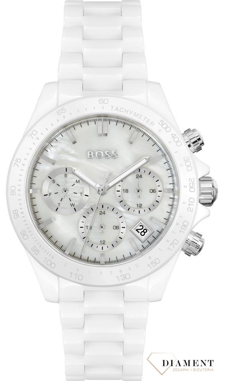 Zegarek damski HUGO BOSS Novia 1502630 Ceramiczny zegarek. Zegarek damski z perłową tarczą. Zegarek damski biały. Zegarek damski Hugo Boss ceramiczny. Zegarek Hugo Boss idealny na prezent dla kobiety..jpg