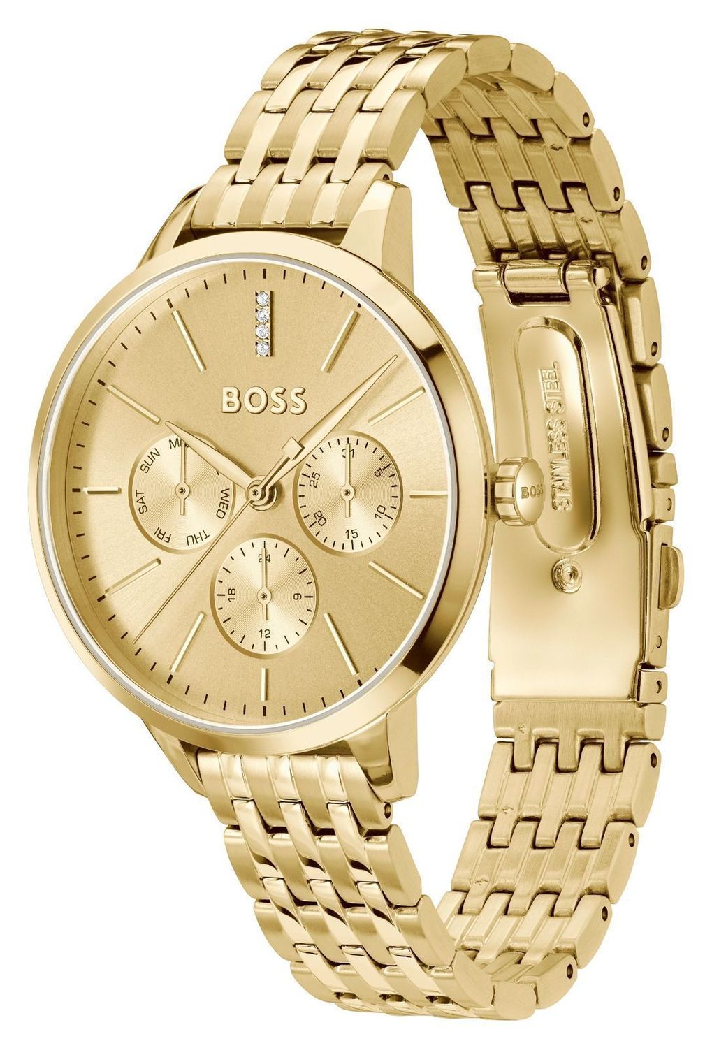  Zegarek damski Hugo Boss SYMPHONY LE 1502782. Złoty zegarek damski. Zegarek damski Hugo Boss. Zegarek damski na bransolecie. Zegarek damski modowy. Zegarek dla kobiety na prezent (3).jpg