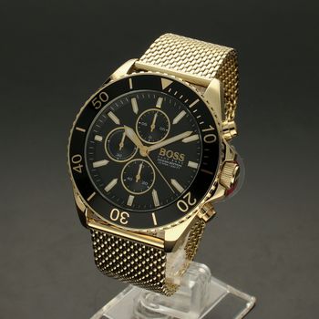Zegarek męski na bransolecie Boss Ocean Edition Chrono 1513703 to czarno-złoty model modnego zegarka.  (2).jpg