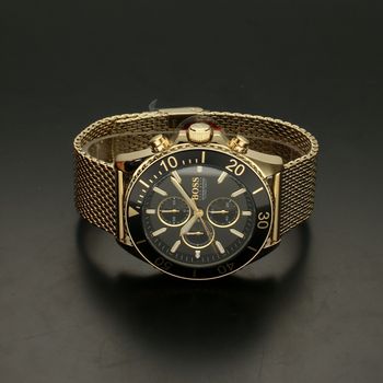 Zegarek męski na bransolecie Boss Ocean Edition Chrono 1513703 to czarno-złoty model modnego zegarka.  (3).jpg