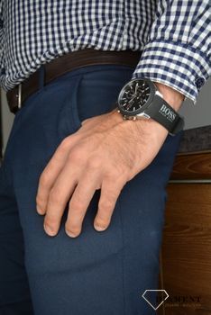 Zegarek męski Hugo Boss 1513716 sportowy Velocity to najmodniejszy zegarek na silikonowym, wytrzymałym pasku z dużym logo BOSS (6).JPG