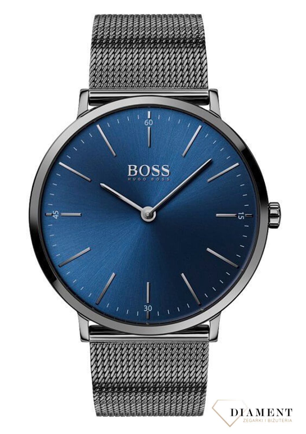 Zegarek męski Hugo Boss Horizon 1513734 z niebieską tarczą i czarną bransoletą.jpg