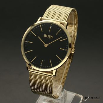 Zegarek damski na złotej bransolecie z czarną tarczą  Horizon 1513735 (2).jpg