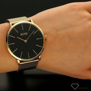 Zegarek damski na złotej bransolecie z czarną tarczą  Horizon 1513735 (5).jpg
