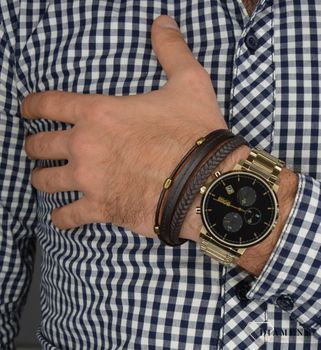 Zegarek męski Hugo Boss Integrity w odcieniu złota 1513781 to zegarek na stalowej, pozłacanej bransolecie z japońskim mechanizmem. Zegarek złoty z czarną tarczą i prostymi indeksami. Propozycja dedykowana miłośnikom  (7).JPG