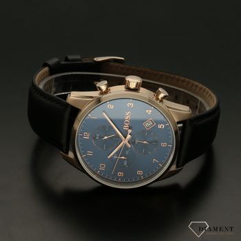Zegarek męski Hugo Boss Skymaster 1513783 to najmodniejszy zegarek na czarnym, wytrzymałym pasku z kopertą o barwie różowego złota (4).jpg