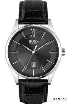 Zegarek męski Hugo Boss Distinction 1513794 'Klasyczny BOSS' to zegarek do garnituru na skórzanym, czarnym pasku, najmodniejszy zegarek na zawsze..jpg