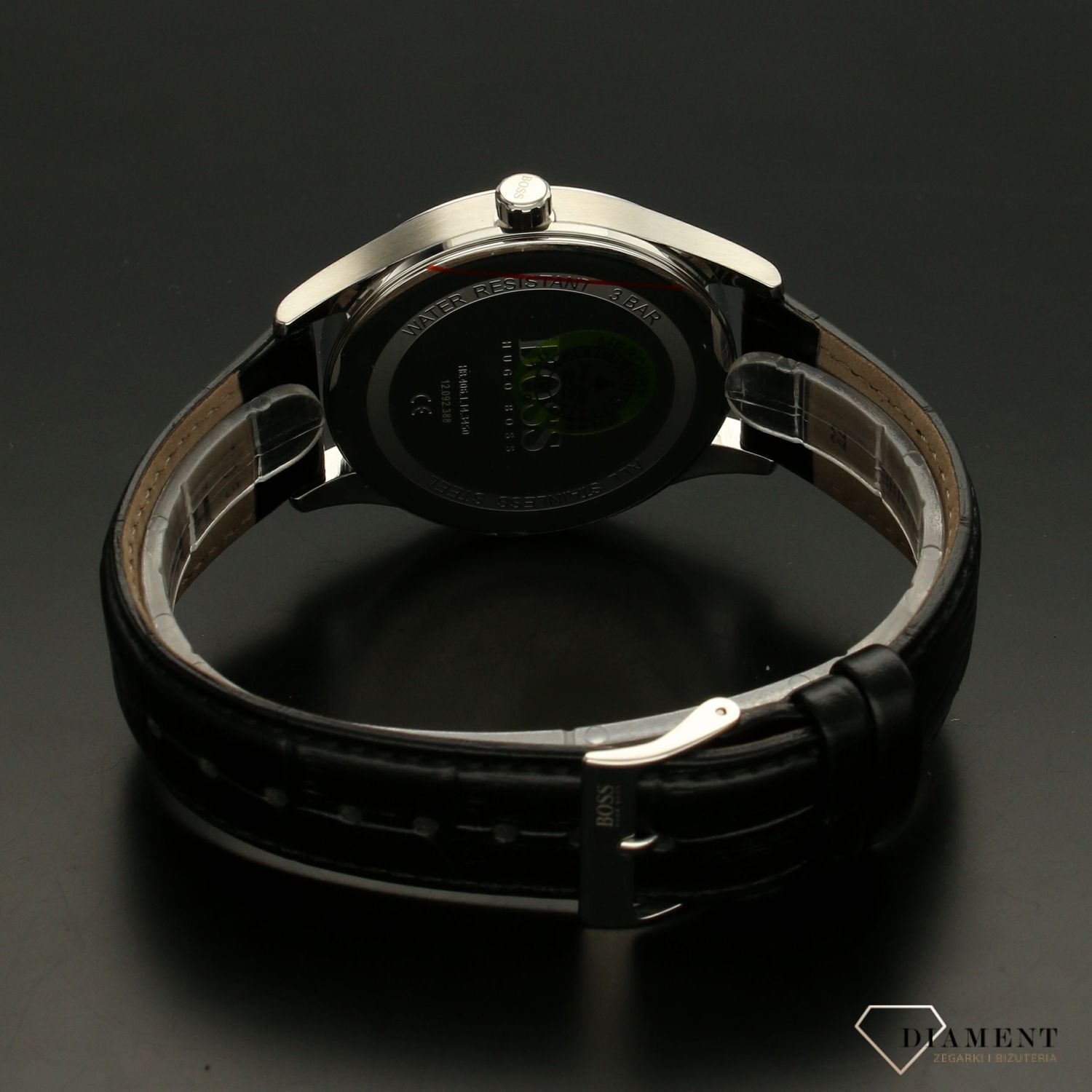 Zegarek męski Hugo Boss Distinction 1513794 'Klasyczny BOSS' to zegarek do garnituru na skórzanym, czarnym pasku, najmodniejszy zegarek na zawsze..jpg