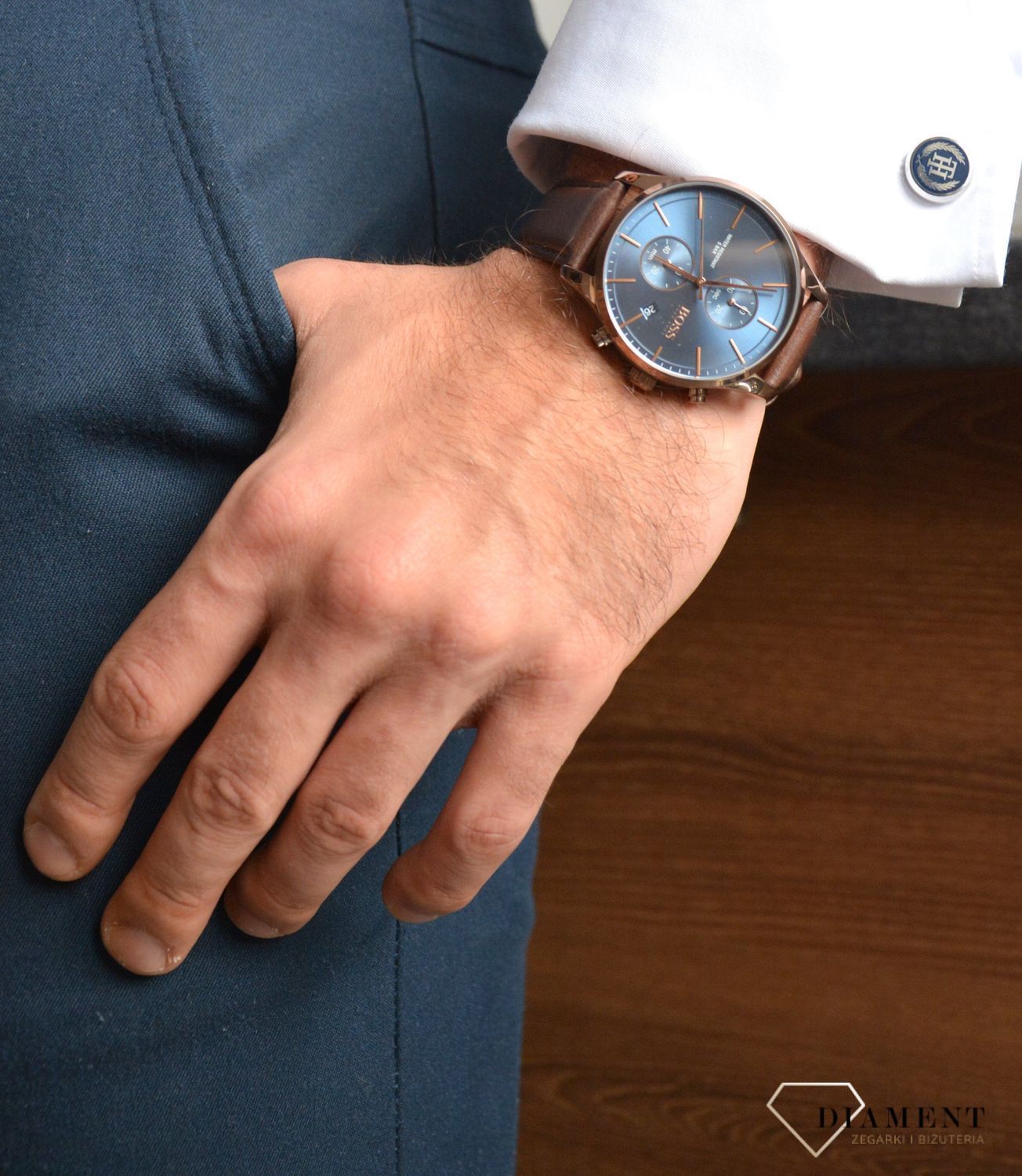 Zegarek męski Hugo Boss 1513804 Associate na brązowym pasku to zegarek z kolekcji Hugo Boss..jpg