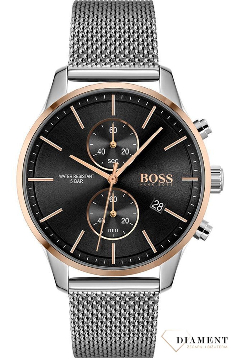 Zegarek męski Hugo Boss Associate 'Przystojny BOSS' 1513805 to zegarek do pracy na stalowej, wytrzymałej bransolecie, najmodniejszy zegarek na zawsze. Zegarek elegancki o modnym look'u..jpg