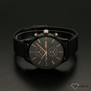 Zegarek męski Hugo Boss 1513811 na czarnej bransolecie z dodatkami różowego złota (3).jpg