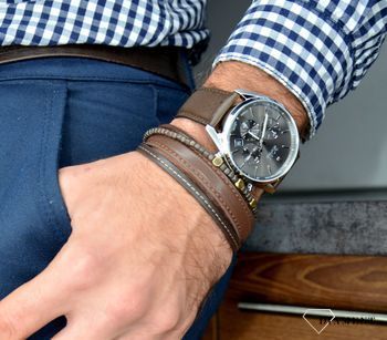 Zegarek męski Hugo Boss Champion 'Czekoladowy BOSS' 1513815 to zegarek do pracy na skórzanym, wytrzymałym pasku, najmodniejszy zegarek na zawsze (4).JPG