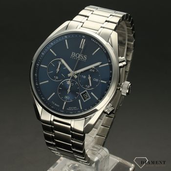 Zegarek męski Hugo Boss Champion 'Niebieski blask Boss' 1513818 to zegarek na stalowej, srebrnej bransolecie z japońskim mechanizmem. .,..jpg