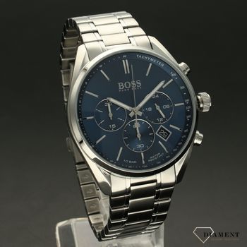 Zegarek męski Hugo Boss Champion 'Niebieski blask Boss' 1513818 to zegarek na stalowej, srebrnej bransolecie z japońskim mechanizmem. ,,.jpg