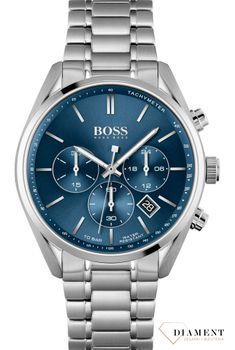 Zegarek męski Hugo Boss Champion 'Niebieski blask Boss' 1513818 to zegarek na stalowej, srebrnej bransolecie z japońskim mechanizmem. Zegarek Hugo Boss z niebieską tarczą i prostymi indeksami. Propozycja dedykowana mi.jpg