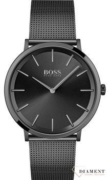 Zegarek męski Hugo Boss 1513826 'Czarny BOSS' to zegarek do garnituru na stalowej, czarnej bransolecie typu mesh z japońskim mechanizmem. Zegarek elegancki o modnym look'u. Propozycja dedykowana.jpg