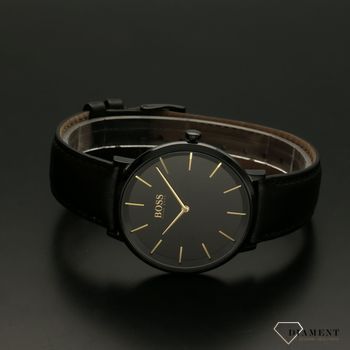 Czarny zegarek na pasku Hugo Boss. czarno złoty zegarek o numerze katalogowym 1513830 (3).jpg