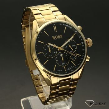 Zegarek męski Hugo Boss Champion 'Złoty BOSS' 1513848 to zegarek na stalowej, pozłacanej bransolecie z japońskim mechanizmem. Zegarek złoty z czarną tarczą i prostymi indeksami. Propozycja dedykowana miłośnikom klasycznego wzor.jpg