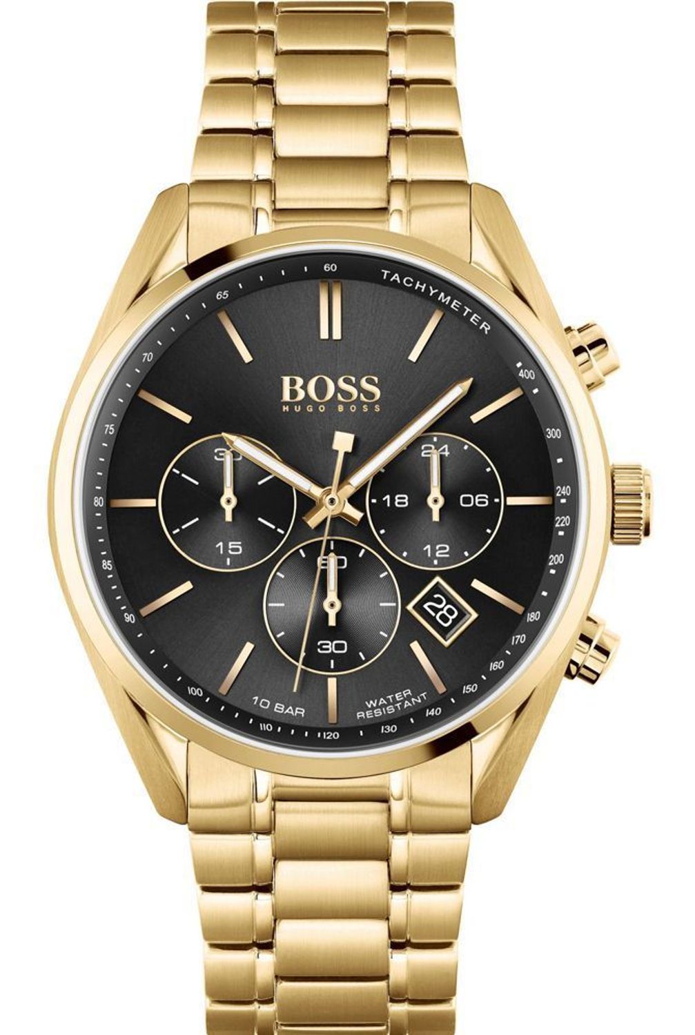 Zegarek męski Hugo Boss Champion 'Złoty BOSS' 1513848 to zegarek na stalowej, pozłacanej bransolecie z japońskim mechanizmem. Zegarek złoty z czarną tarczą i prostymi indeksami. Propozycja dedykowana miłośnikom klasyc.jpg