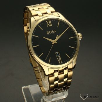 Zegarek męski na bransolecie złotej marki Hugo Boss 1513908 z czarną tarczą ⌚ (1).jpg