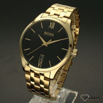 Zegarek męski na bransolecie złotej marki Hugo Boss 1513908 z czarną tarczą ⌚ (2).jpg