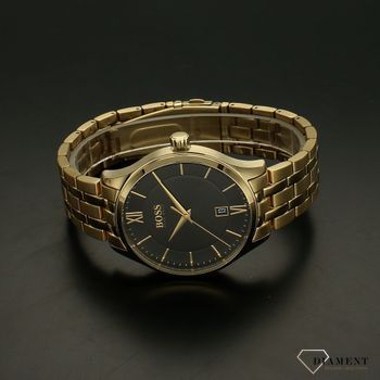 Zegarek męski na bransolecie złotej marki Hugo Boss 1513908 z czarną tarczą ⌚ (3).jpg