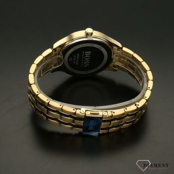 Zegarek męski na bransolecie złotej marki Hugo Boss 1513908 z czarną tarczą ⌚ (4).jpg