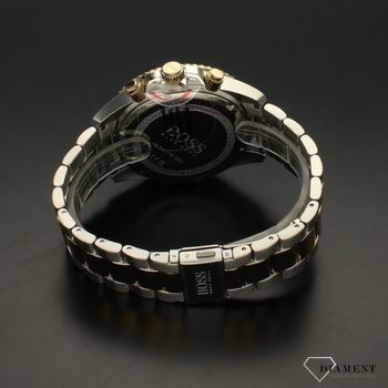 Zegarek męski na bransolecie złoto-srebrnej marki Hugo Boss 1513908 z czarną tarczą i chronografem ⌚  (4).jpg