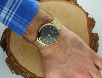 Zegarek męski na złotej bransolecie Hugo Boss SKYLINER 1513909. Złoty zegarek męski na bransolecie. Zegarek męski złoty idealny na prezent dla mężczyzny w każdym wieku.3.jpg