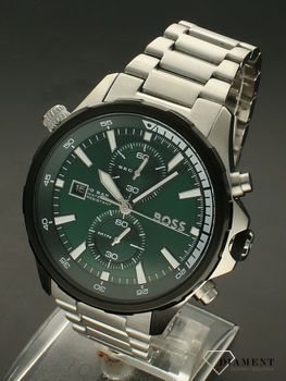 Zegarek męski HUGO BOSS Globetrotter 1513930 z zieloną tarczą i chronografem. Zegarek męski. Zegarek z chronografem. Zegarek na bransolecie. Zegarek w zielonym kolorze. Zegarek Hugo Boss idealny na prezent dla mę (3).jpg