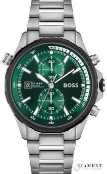 Zegarek męski HUGO BOSS Globetrotter 1513930 z zieloną tarczą i chronografem. Zegarek męski. Zegarek z chronografem. Zegarek na bransolecie. Zegarek w zielonym kolorze. Zegarek Hugo Boss idealny na prezent.jpg