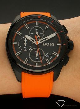 Zegarek męski na pasku Hugo Boss Volane 1513957 to najmodniejszy zegarek na pomarańczowym, wytrzymałym pasku. Zegarek dla prawdziwego faceta z czarną tarczą i oraz logiem Hugo Boss. Wymarzony prezent (2).jpg