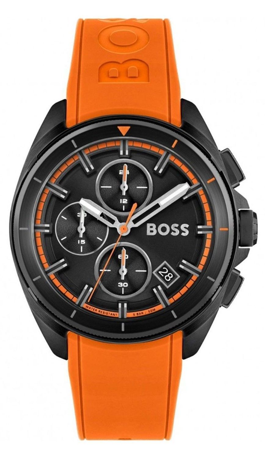 Zegarek męski na pasku Hugo Boss Volane 1513957 to najmodniejszy zegarek na pomarańczowym, wytrzymałym pasku. Zegarek dla prawdziwego faceta z czarną tarczą i oraz logiem Hugo Boss. Wymarzony prezent..jpg