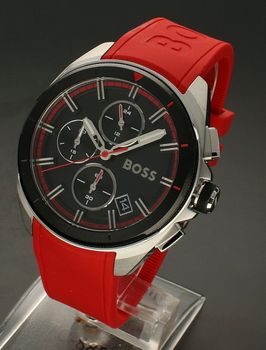 Zegarek męski na pasku Hugo Boss Volane 1513959 to najmodniejszy zegarek na czerwonym, wytrzymałym pasku. Zegarek dla prawdziwego faceta z czarną tarczą i oraz logiem Hugo Boss. Wymarzony prezent (4).jpg
