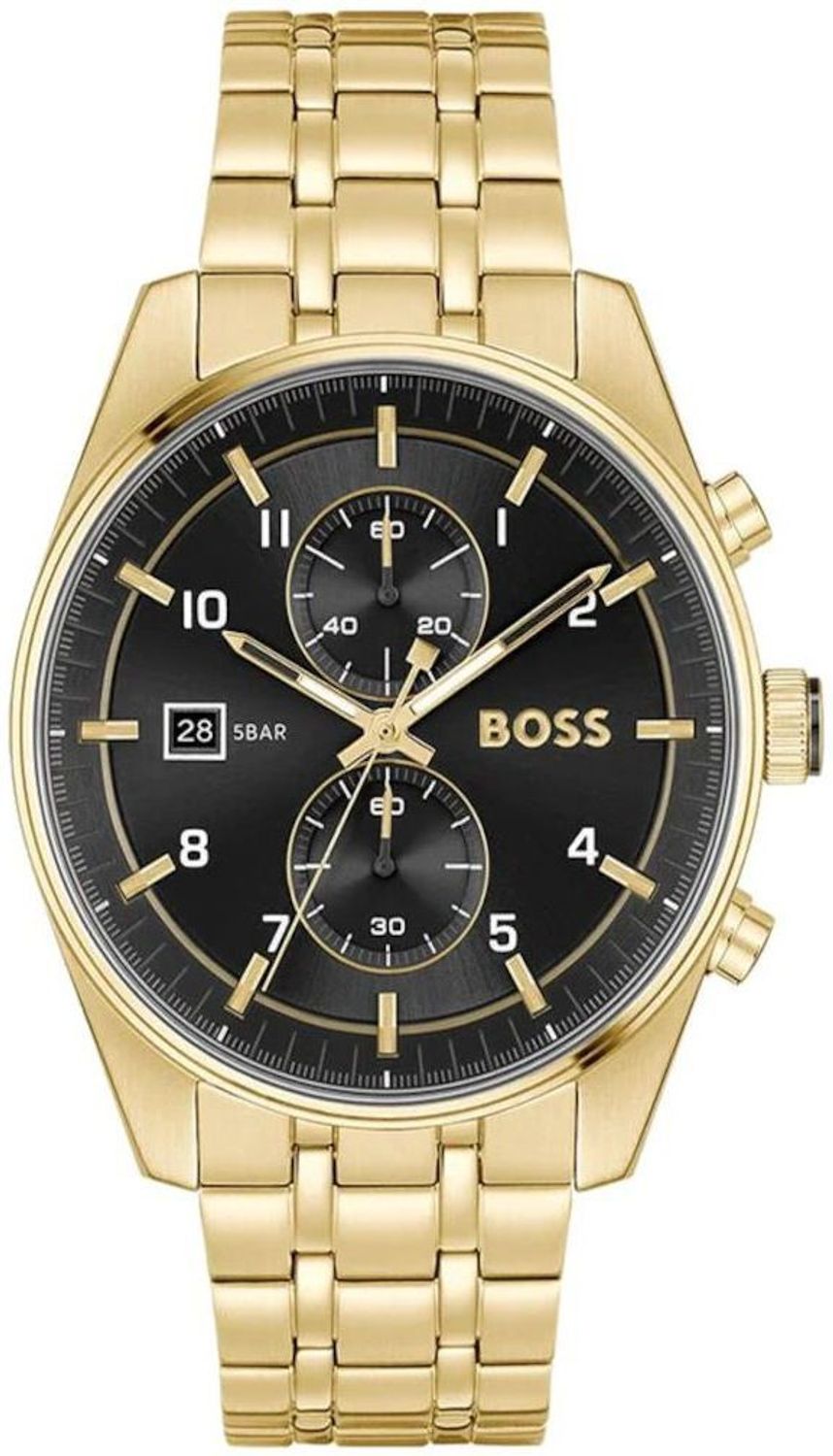 1514152 Zegarek Męski Hugo Boss Skytraveller 1514152 – Złoty Chronograf z Czarną Tarczą.jpg