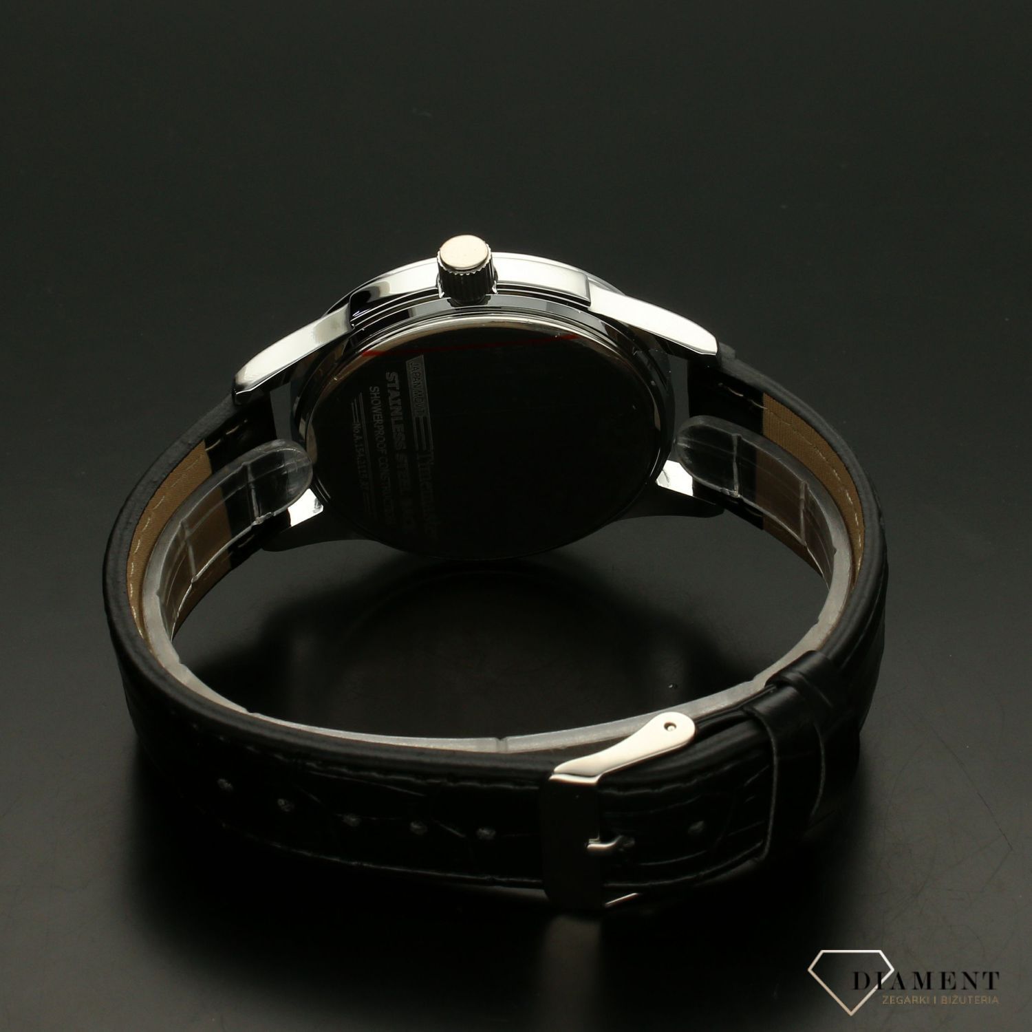 Zegarek męski na pasku skórzanym z czarną tarczą Timemaster 154-36 (1).jpg