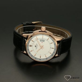 Zegarek męski na pasku skórzanym  z kopertą w różowym złocie Timemaster 154-54S (3).jpg