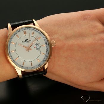 Zegarek męski na pasku skórzanym  z kopertą w różowym złocie Timemaster 154-54S (5).jpg