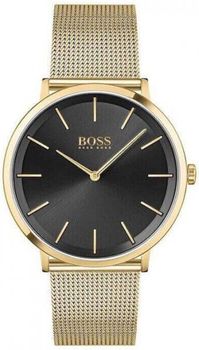 Elegancki zegarek męski Hugo Boss 1570152 SKYLINER z mechanizmem kwarcowym, złotą stalową kopertą, czarną tarczą i regulowaną bransoletą G-Link. Klasyka, elegancja i precyzja wykonania.1.jpg