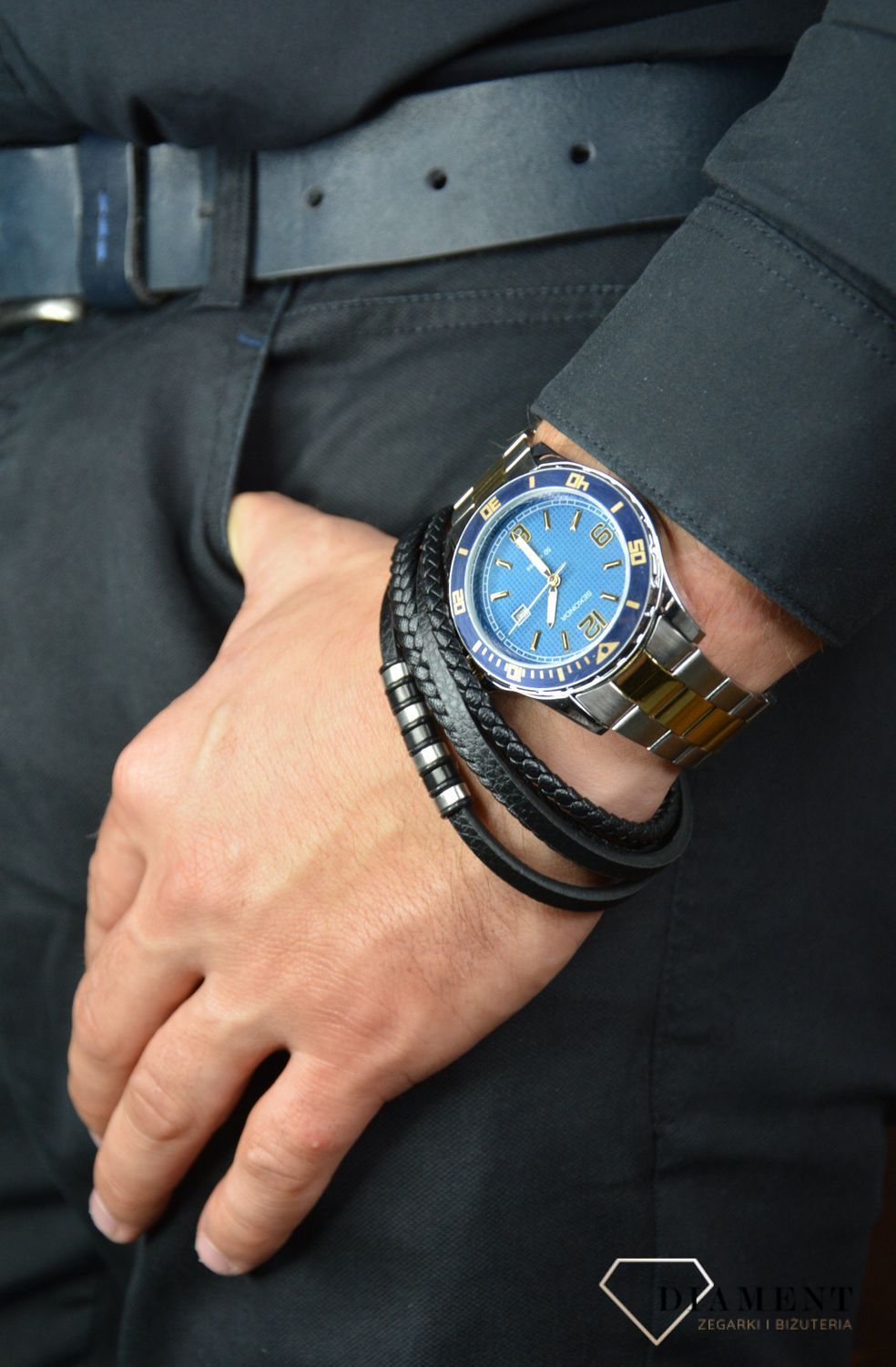 Zegarek męski Sekonda ' Niebieski Bicolor' 1591  luminescencyjnymi jpg12.webp