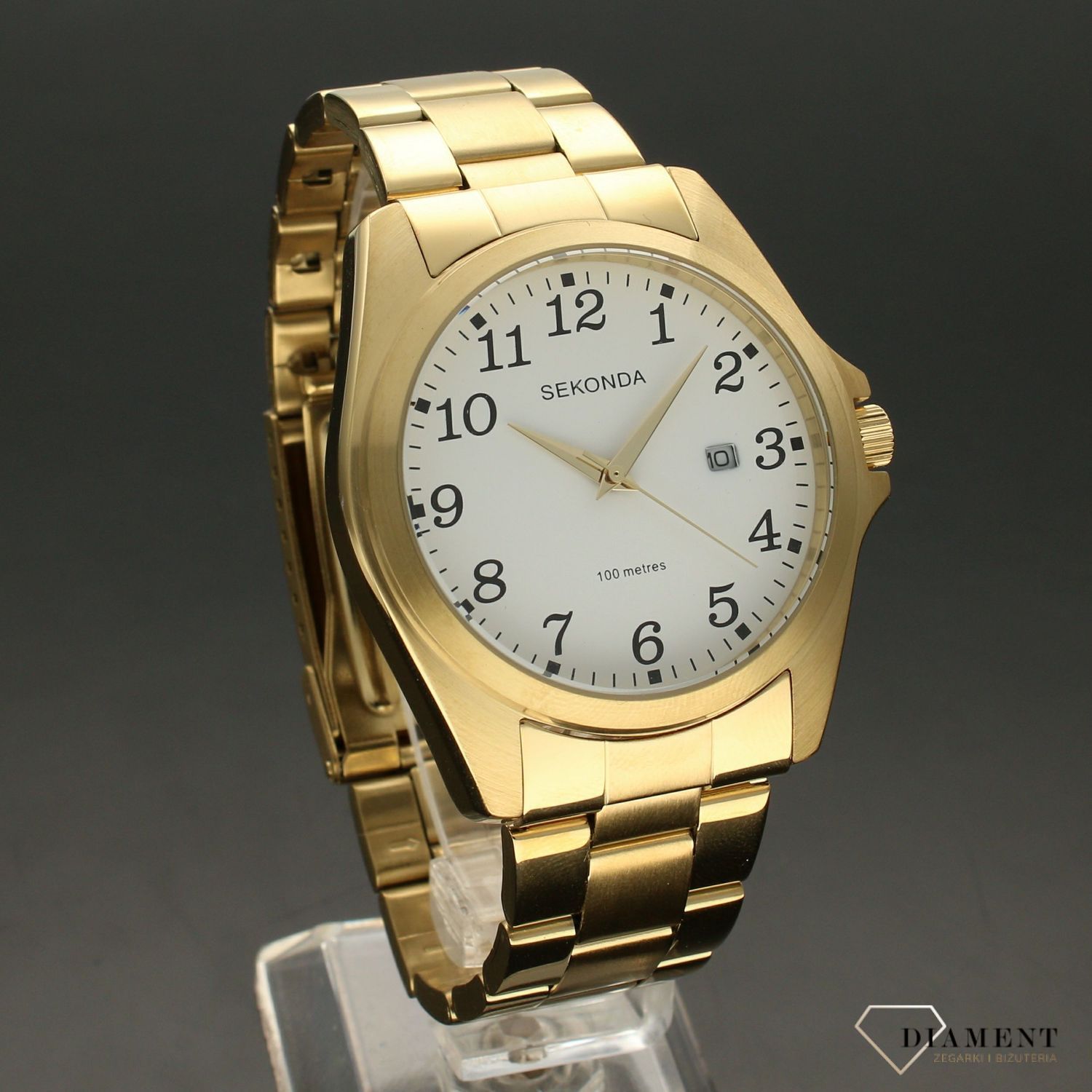 Zegarek męski Sekonda na złotej bransolecie z wyraźnymi cyframi 1637 (1).jpg