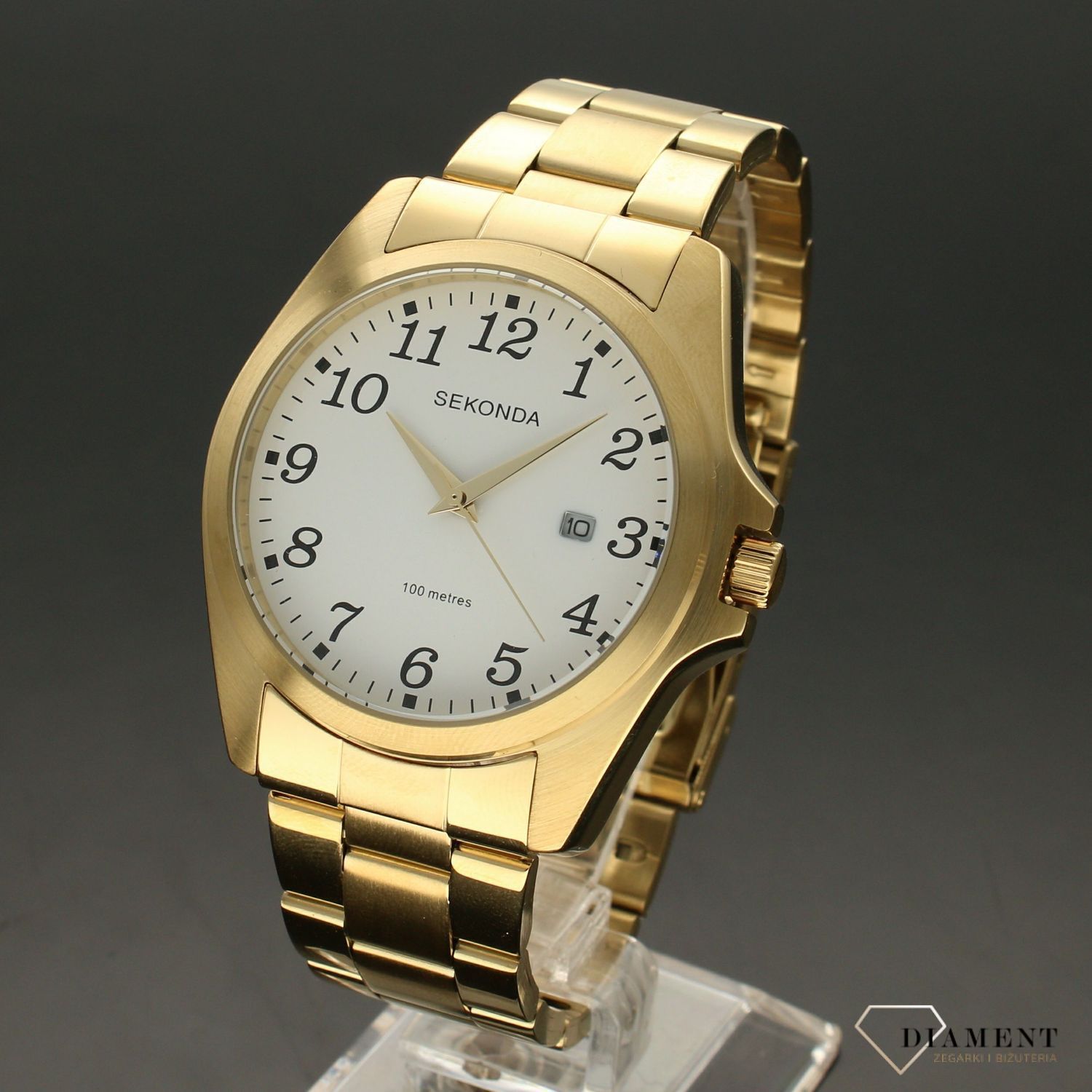 Zegarek męski Sekonda na złotej bransolecie z wyraźnymi cyframi 1637 (1).jpg