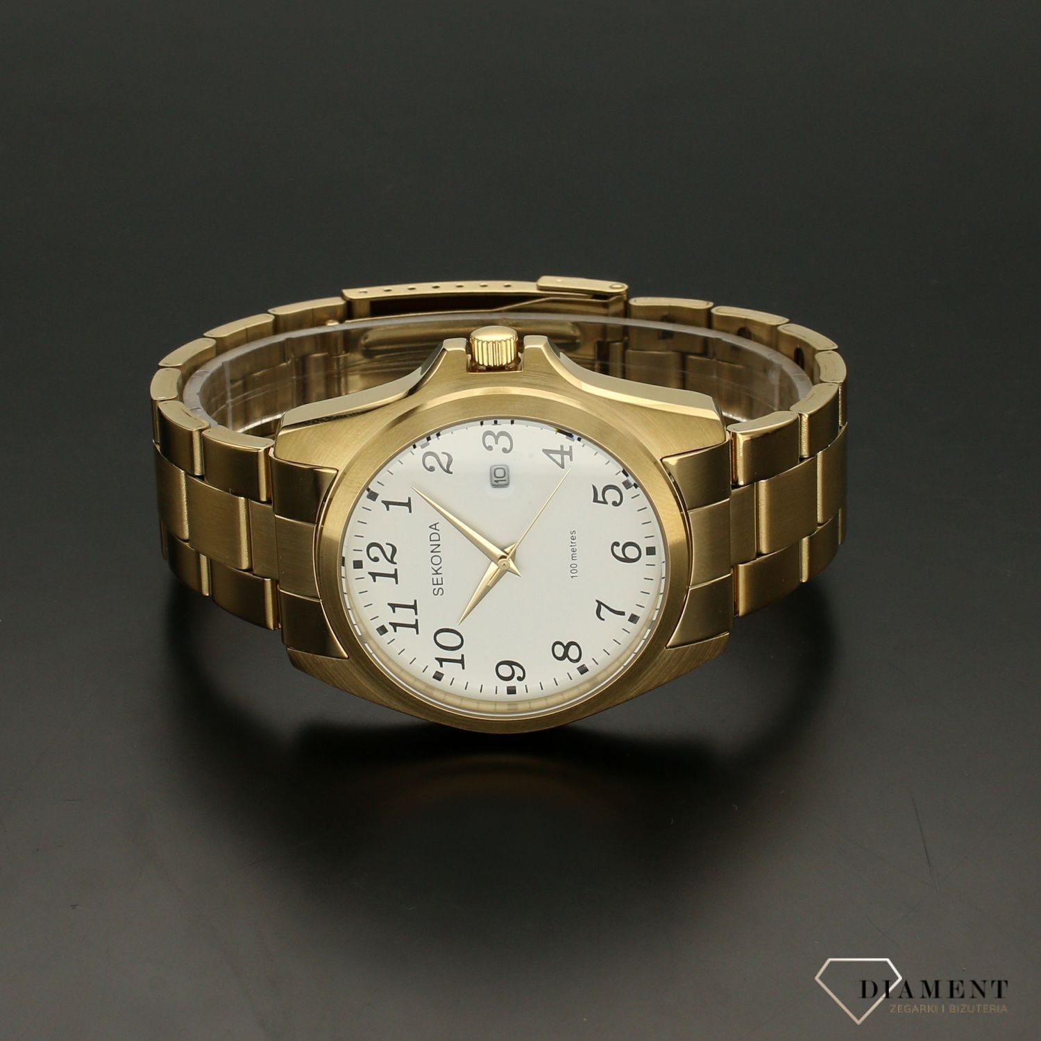 Zegarek męski Sekonda na złotej bransolecie z wyraźnymi cyframi 1637 (1).jpg