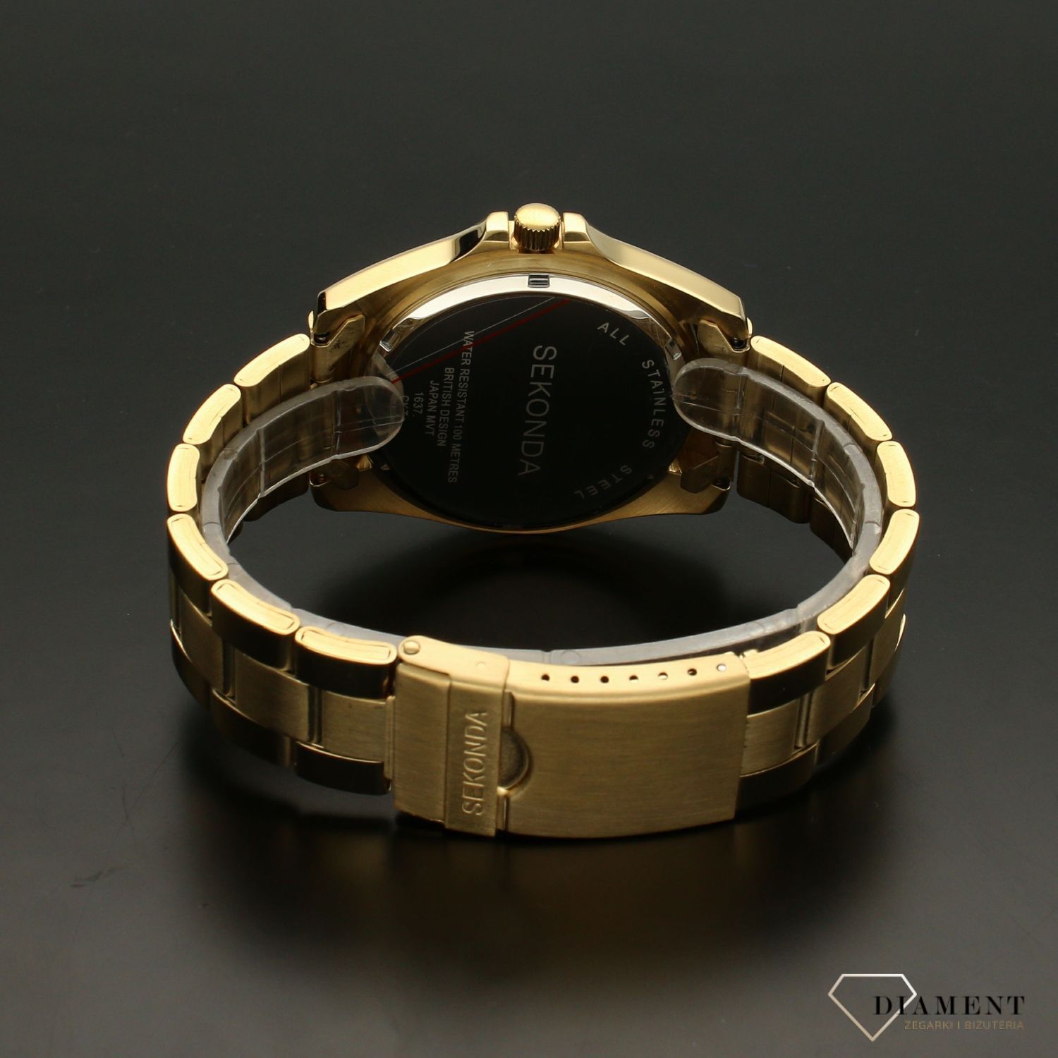 Zegarek męski Sekonda na złotej bransolecie z wyraźnymi cyframi 1637 (1).jpg