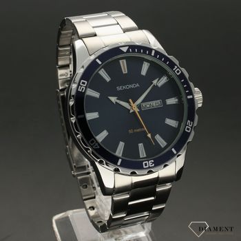 Zegarek męski Sekonda Classic Niebieska tarcza 1653 ✅ Zegarek męski posiada bardzo elegancką tarczę w kolorze niebieskim (2).jpg
